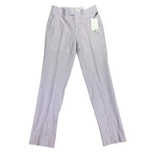 Bar III Mens Slim Fit Linen Cotton Stretch Suit Pants Lavender Purple 30x32